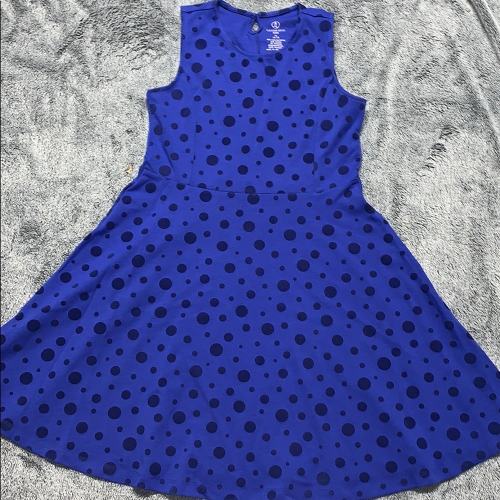 Lands End Girls Polka Dot Dress